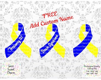 18x18 Multicolor Down Syndrome Warriors blue & yellow Ribbon Gifts Down Syndrome Awareness Fight Hope Support Strong Warrior Throw Pillow