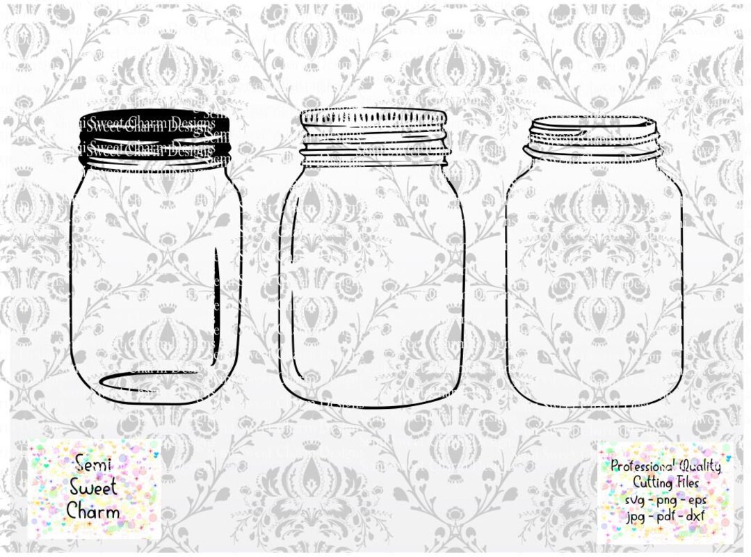 Mason Jar Svg Ball Jar Svg Canning Jar Svg Quart Vase Paper Flowers