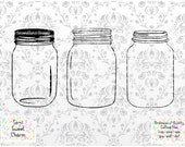 Mason Jar svg - Ball Jar svg - Canning Jar svg - Quart - Vase - Paper Flowers - Cutting File - Download Blank - Canning Country Decor