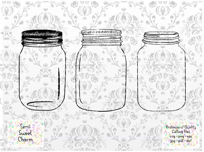 Mason Jar Svg Ball Jar Svg Canning Jar Svg Quart Vase Etsy
