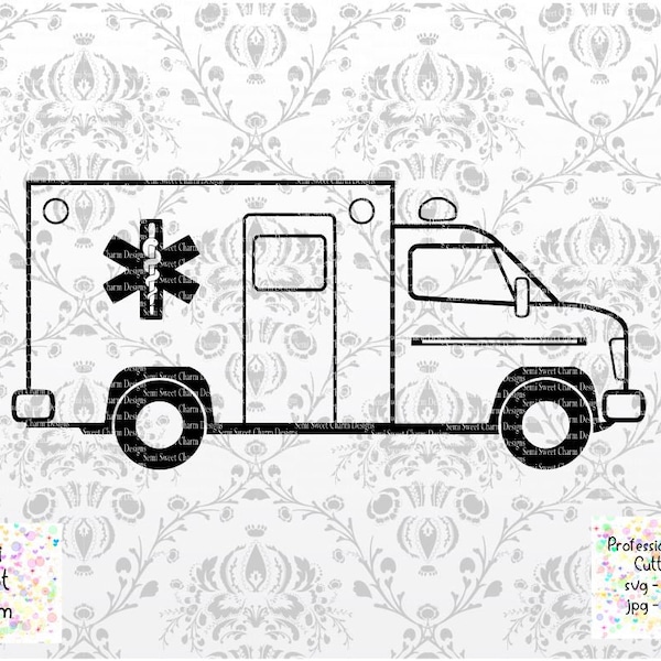 Ambulance svg - Emergency Vehicle - Law Enforcement - ER Hospital - Cutting File - Medic Png - Nurse - Instant Download - Clipart Icon