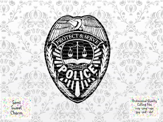 Download Police Badge Svg Police Officer Badge Law Enforcement Etsy