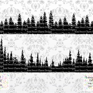 Treeline Silhouette SVG - Forest ready to cut file - Trees Vector - Nature - Camping - Woods - Clipart - Background - Tree file - Tumbler