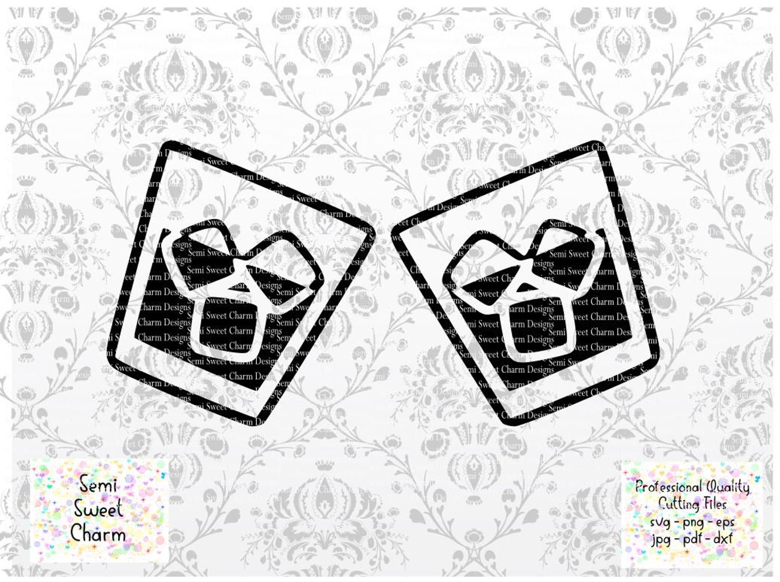 Glasses Clinking Svg Cheers Drinking Glass Ice Alcohol Etsy