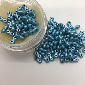 Infinity Bead Pastel Aqua Czech Beads