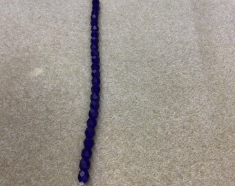 6mm Matte Cobalt Firepolished Czech Glass Beads