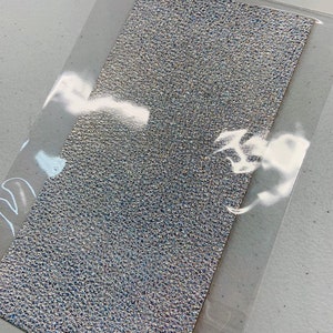 Silver Holographic Metallic Italian Leather  Full Sheet (8.5 inch x 8.5 inch) or half sheet available - choose your size
