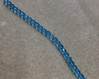 6mm Aquamarine Firepolished Czech Glass Beads