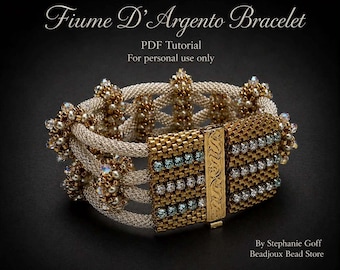 Fiume D'Argento Beaded Bracelet Downloadable PDF Tutorial by Stephanie Goff