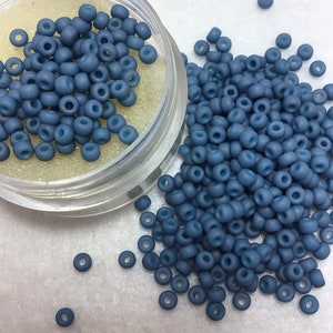 SB 8/O Seed Beads Matte Opaque Pale Denim Luster #2074 - sold per 12 g tube