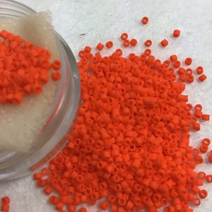 SB Miyuki Delica Matte Opaque Orange Japanese Seed Beads sold per 8g tube