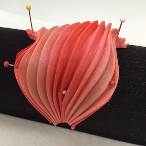 Italian Shibori - Pink Peach N14 - Handdyed/Handpainted Tie Dyed Silk.  Sold per foot