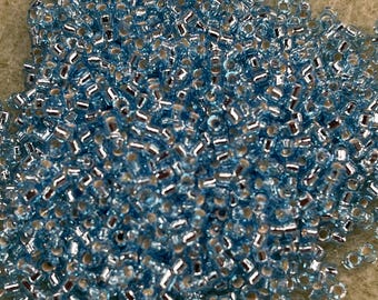 DB044 Silverlined Aqua Miyuki Delica Cylinder Bead 11/o sold per 8g tube