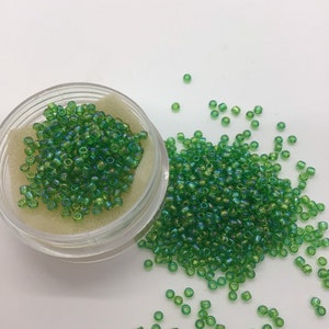 SB 11- Transparent Rainbow Peridot Toho Round 11/0 Seed Beads