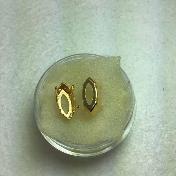 Swa 15x7mm Settings for Swarovski 4228 Gold.