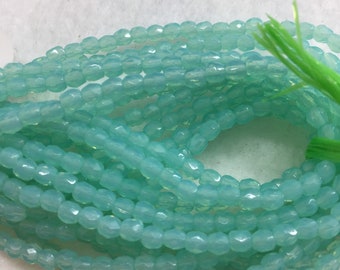 FP 3mm Fire Polished Tea Green Czech Bead