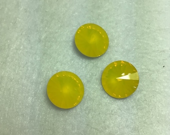 SWA 1122 14mm Swarovski Rivoli Yellow Opal