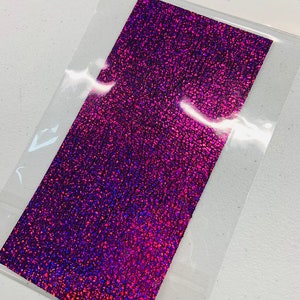 Half sheet of Holographic Metallic Italian Leather  (4 inch x 8.5 inch)