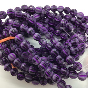 CZE 6mm Melon Purple Pansy Czech Beads