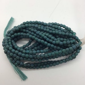 FP 3mm Fire Polished Matte Blue Green