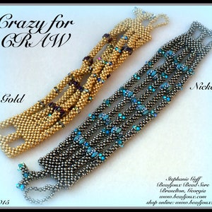 Crazy for CRAW Beaded Bracelet Pattern  - DOWNLOADABLE PDF Instructions