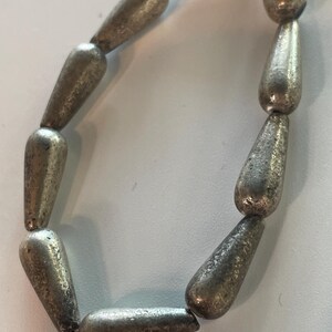 15x5mm Drop Jet with Antique Silver Finish Czech Beads