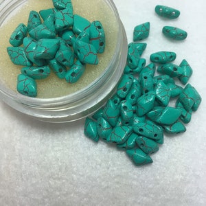 CZE Gemduo Ionic Green/Brown Czech Beads