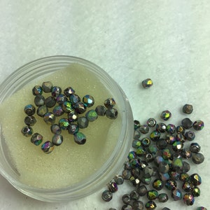 CZE 4mm Etched Fire Polished Full Vitrail Czech Beads