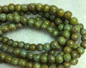 15 Perle Di Saturno In Vetro Ceco Blu-verde A Spirale - Foto 3