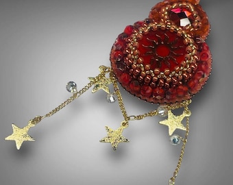 Robin's Song Bead gestickter Anhänger von Stephanie Goff - PDF Anleitung zum Herunterladen