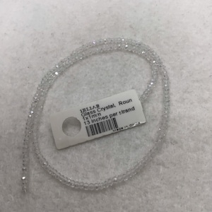 Thunder Polish Glass Crystal- 1x1mm Crystal AB - Chinese Crystal - Sold per strand of beads