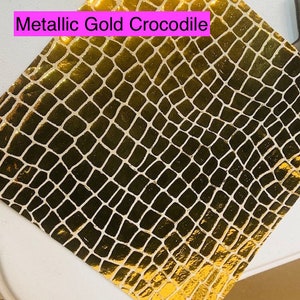 Leather Sheets Gold Crocodile