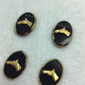 CAB Vintage Cameo Black and Gold with Horse