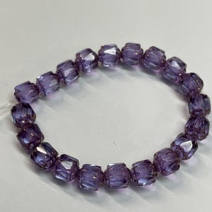 6mm Cathedral Bead Pale Purple with  Bronze Finish Czech Beads