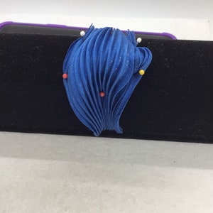 Italian Shibori - Glitter Blue - Handdyed/Handpainted Tie Dyed Silk.  Sold per foot