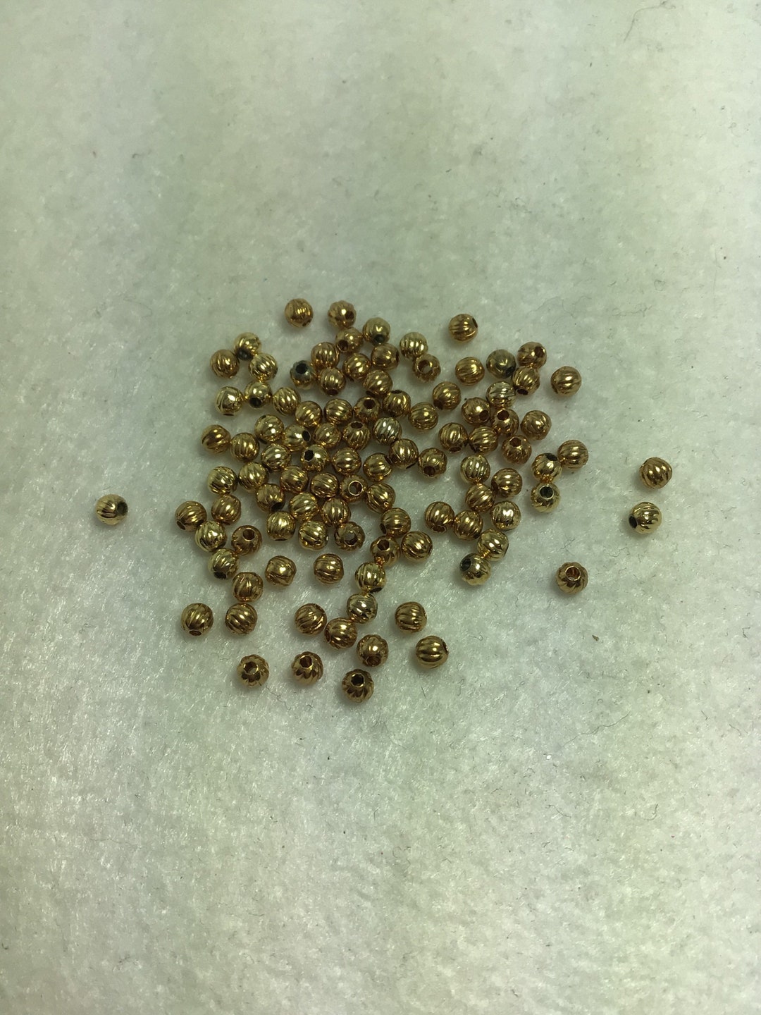 Vintage 3mm Ridged Gold Rounds - Etsy
