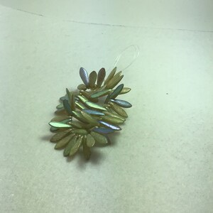 Etched Matte Yellow AB Czech Glass Daggers Czech Beads