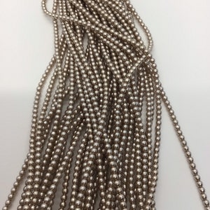 3mm Czech Glass Pearls Champagne Czech Beads