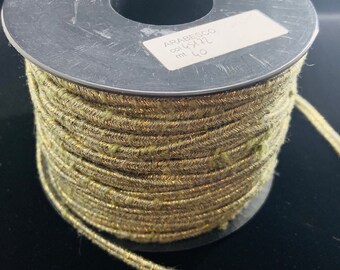 Italian Soutache Arabesco Lt. Green/Gold- Sold Per Meter