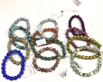8mm Czech Glass Round Druk Beads (Choice of Color)