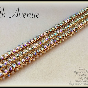 Fifth Avenue Crystal and Beads Beaded Bracelet Pattern - DOWNLOADABLE PDF Instructions