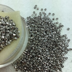 SB Seed Bead Miyuki Delica Cylinder Bead  Palladium Plated 11/o sold per 8g tube DB038