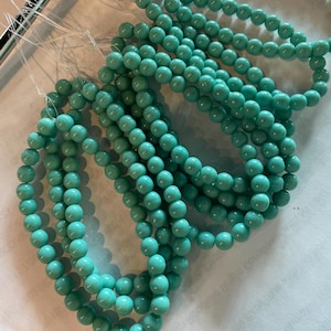 CZE 6mm Druk Tiffany Green Czech Beads
