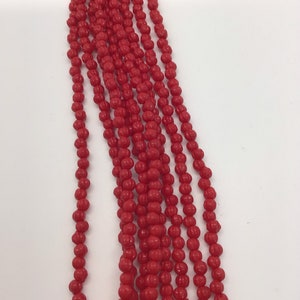 3mm Melon Opaque Red Czech Beads