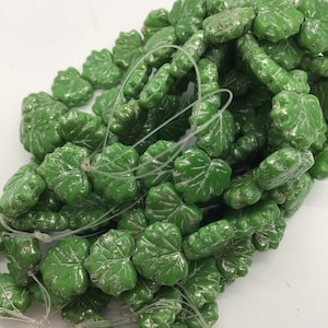 CZE 11x13mm Maple Leaf Fern with Mottled Silver Czech Beads