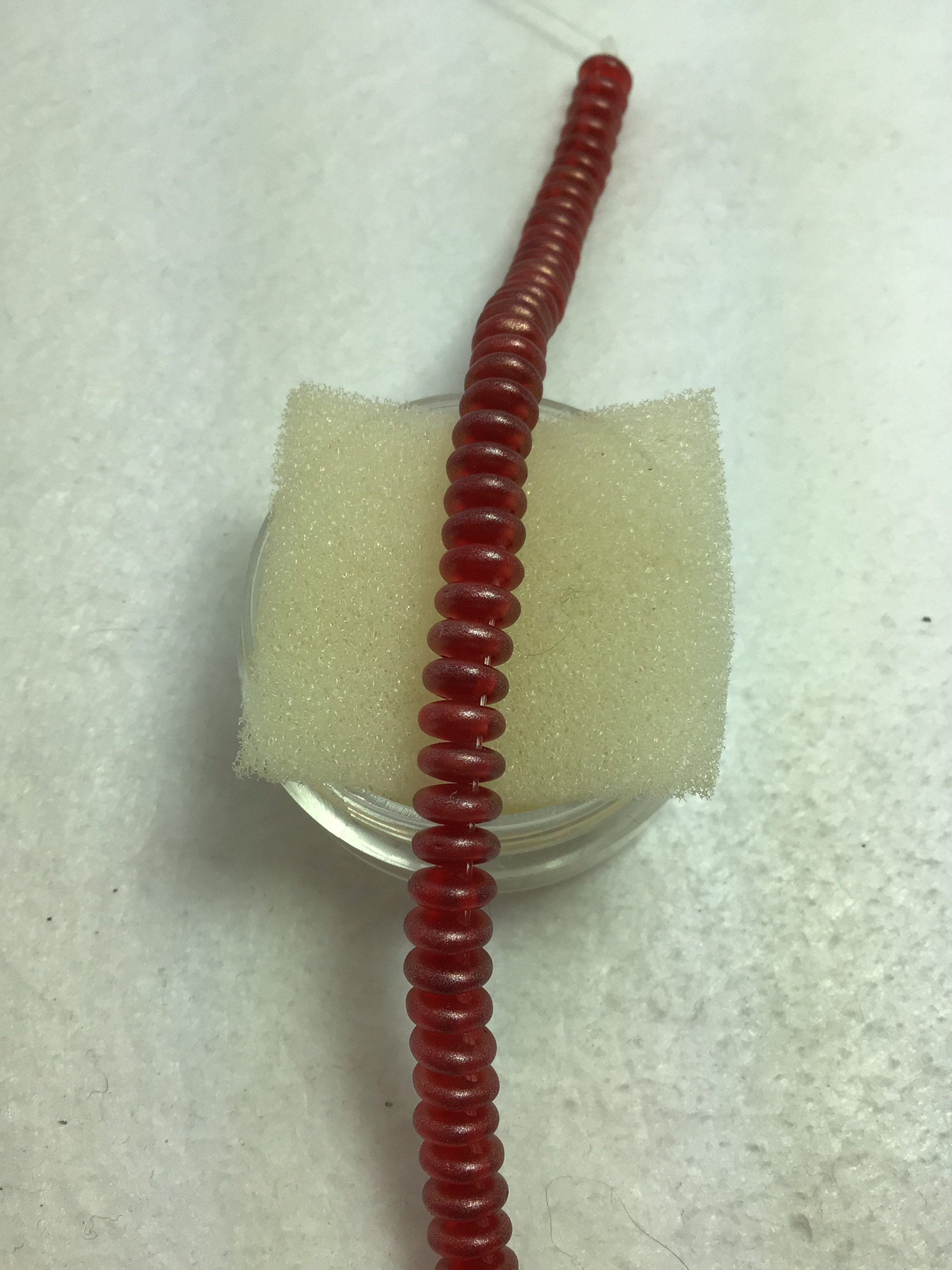 CZE 2-Hole Lentil Halo Cardinal Czech Beads