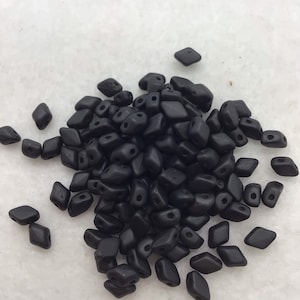 CZE Mini Gemduo Metal Matte Black Czech Beads