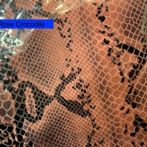 Italian Leather 8.5x8.5 inch Full Sheets Rose Crocodile