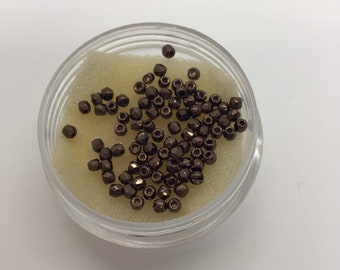CZE True 2mm Jet Bronze Czech Beads
