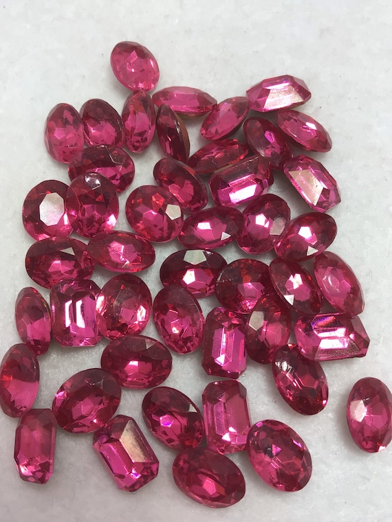 Vintage Dark Pink Crystals All Larger Crystals